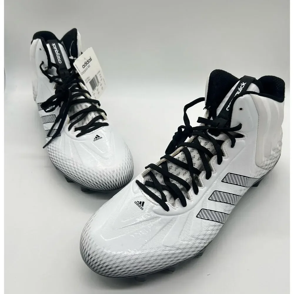 Adidas‎ Shoes Mens 14 White Crazy Quick Mid Performance Football Cleats NEW